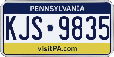 PA license plate KJS9835