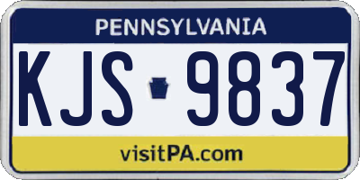 PA license plate KJS9837