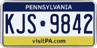 PA license plate KJS9842