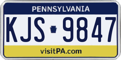 PA license plate KJS9847
