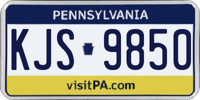 PA license plate KJS9850