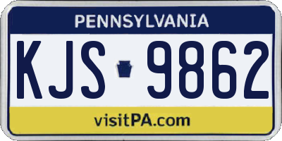 PA license plate KJS9862