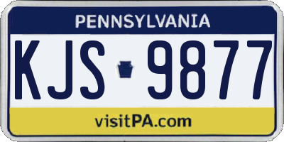 PA license plate KJS9877