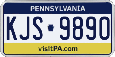 PA license plate KJS9890