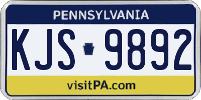 PA license plate KJS9892