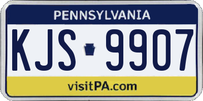 PA license plate KJS9907