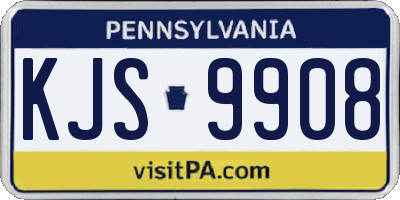 PA license plate KJS9908
