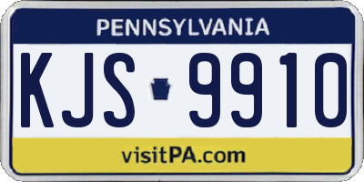 PA license plate KJS9910