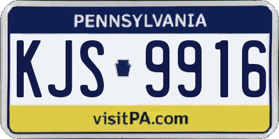 PA license plate KJS9916
