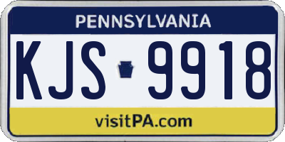 PA license plate KJS9918