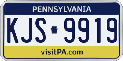 PA license plate KJS9919