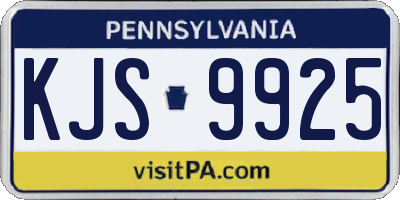 PA license plate KJS9925