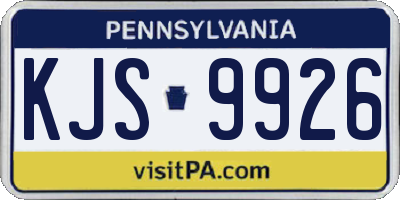 PA license plate KJS9926