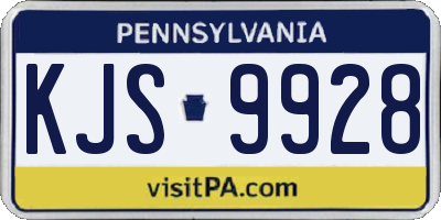 PA license plate KJS9928