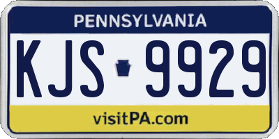PA license plate KJS9929