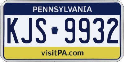 PA license plate KJS9932