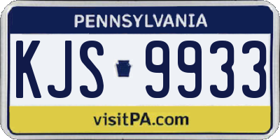PA license plate KJS9933