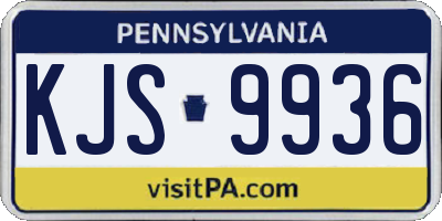 PA license plate KJS9936
