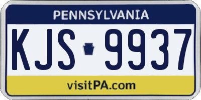 PA license plate KJS9937