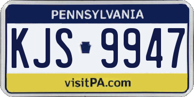 PA license plate KJS9947