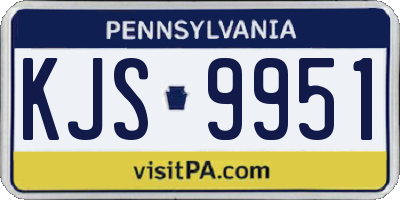 PA license plate KJS9951