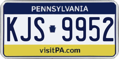PA license plate KJS9952