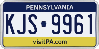 PA license plate KJS9961