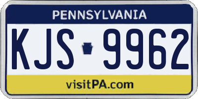 PA license plate KJS9962