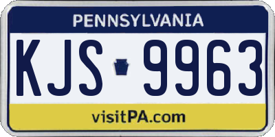 PA license plate KJS9963
