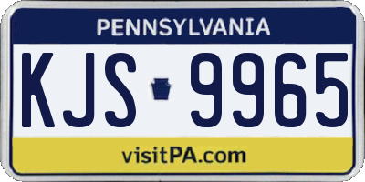 PA license plate KJS9965