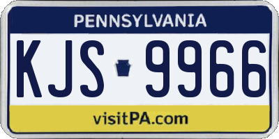 PA license plate KJS9966