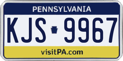 PA license plate KJS9967