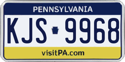 PA license plate KJS9968