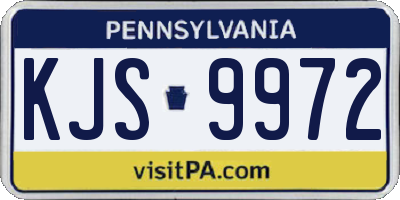 PA license plate KJS9972