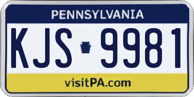 PA license plate KJS9981