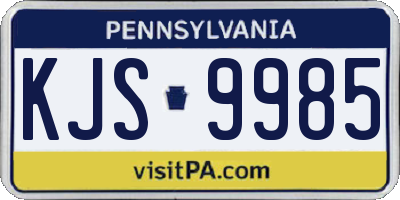 PA license plate KJS9985