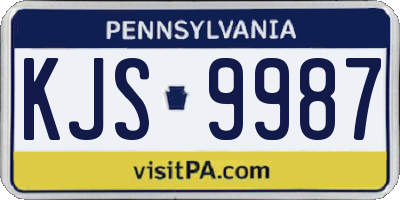 PA license plate KJS9987