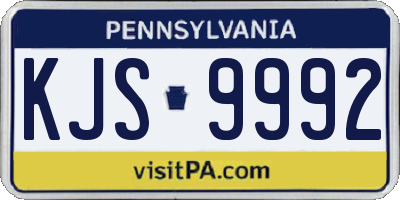 PA license plate KJS9992