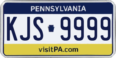 PA license plate KJS9999