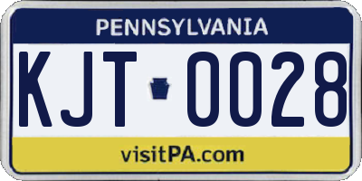 PA license plate KJT0028