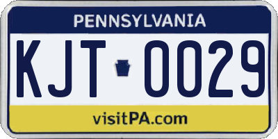 PA license plate KJT0029