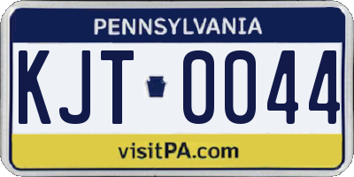PA license plate KJT0044