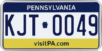 PA license plate KJT0049