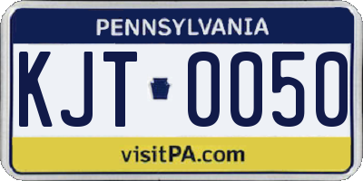 PA license plate KJT0050