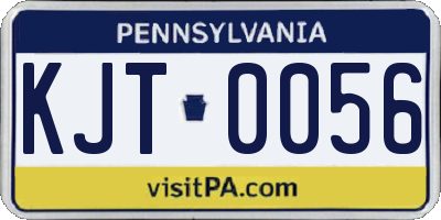 PA license plate KJT0056