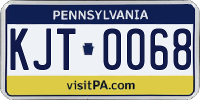 PA license plate KJT0068