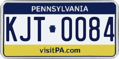 PA license plate KJT0084