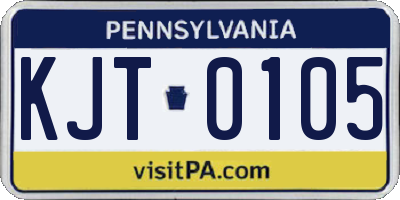 PA license plate KJT0105