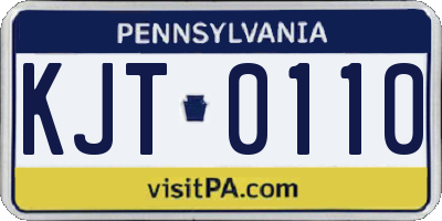 PA license plate KJT0110