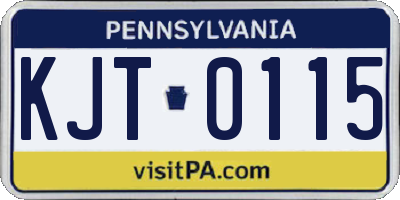PA license plate KJT0115